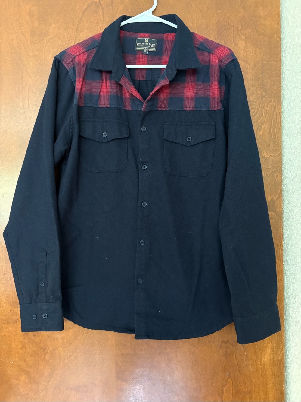 United By Blue Navy Shirt with Red Plaid Yoke